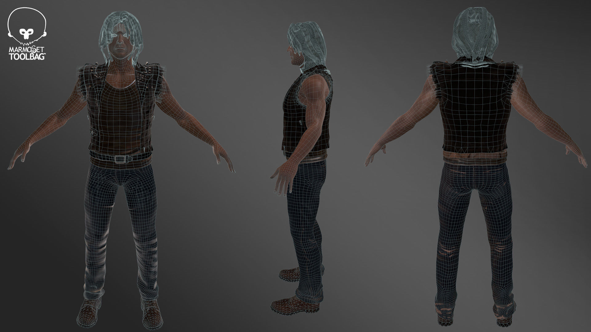 Game Ready Realistic Human Male Man Character Bruce Low-poly 3D model_6