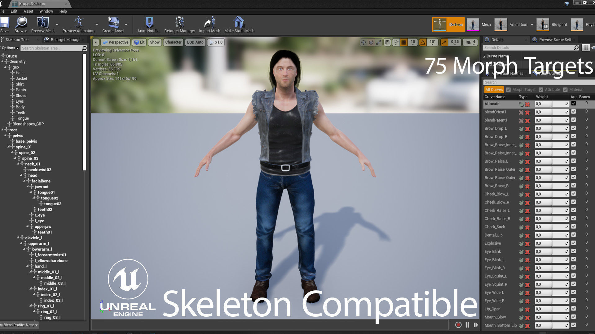 Game Ready Realistic Human Male Man Character Bruce Low-poly 3D model_9