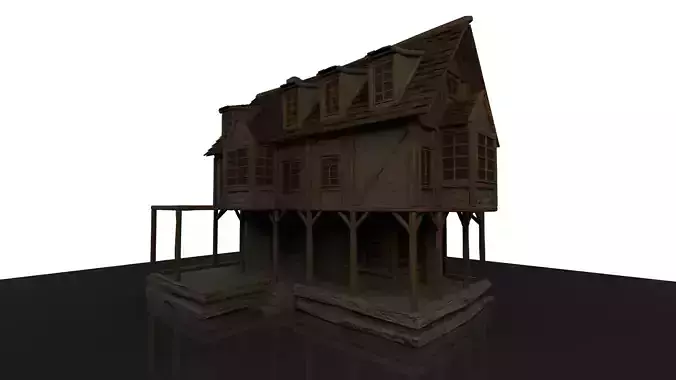 Detailed Medieval Building 5 Low-poly 3D model