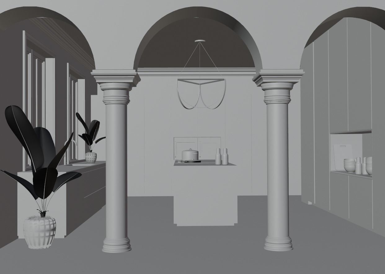 Modern Kitchen interior 3D model_2