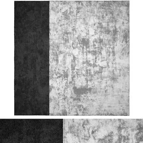 Grey Black wool Rug 3D model