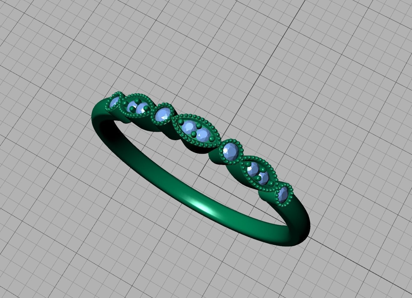 Milgrain Band ring stackable ring  3D print model_10