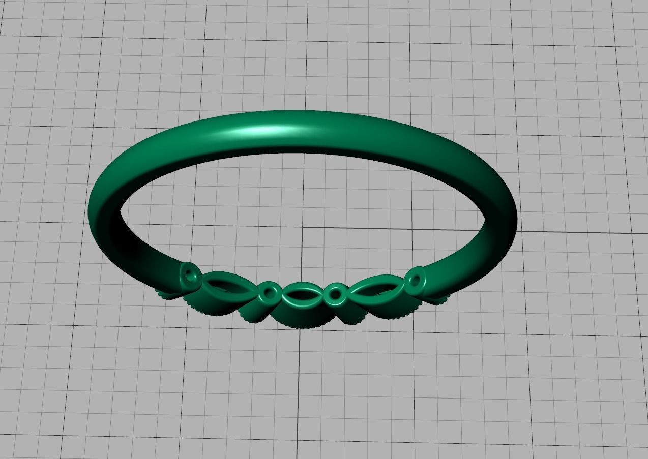Milgrain Band ring stackable ring  3D print model_11