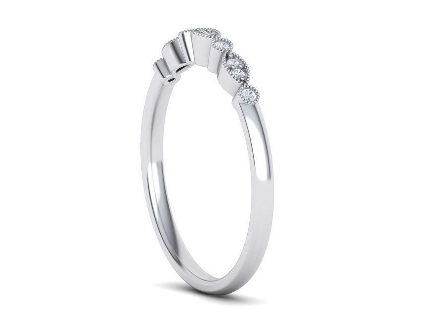 Milgrain Band ring stackable ring  3D print model_15
