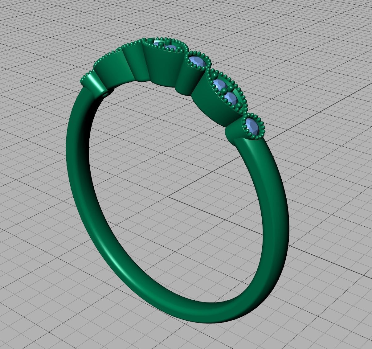 Milgrain Band ring stackable ring  3D print model_9