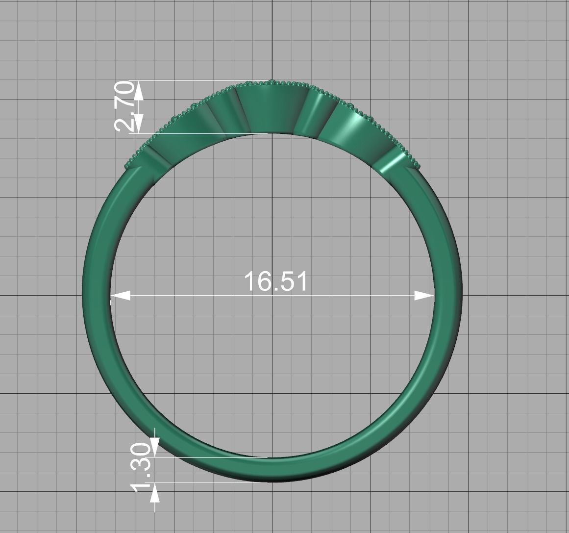 Milgrain Band ring stackable ring  3D print model_12