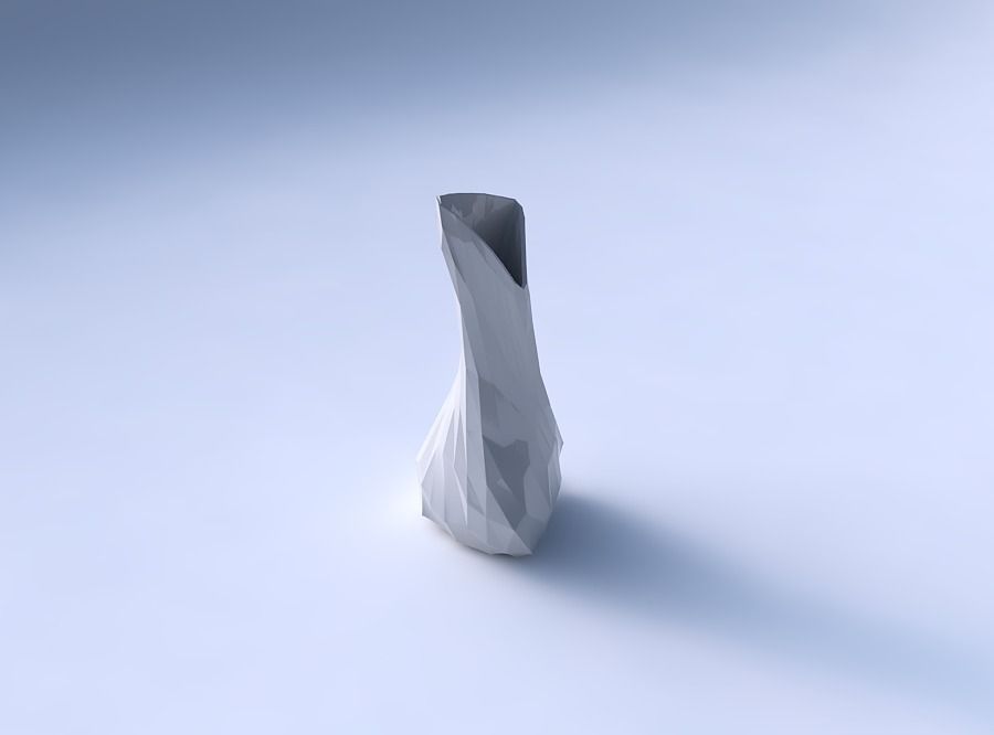 Vase twist puffy tappered triangle with low-polygon 3D print model_3