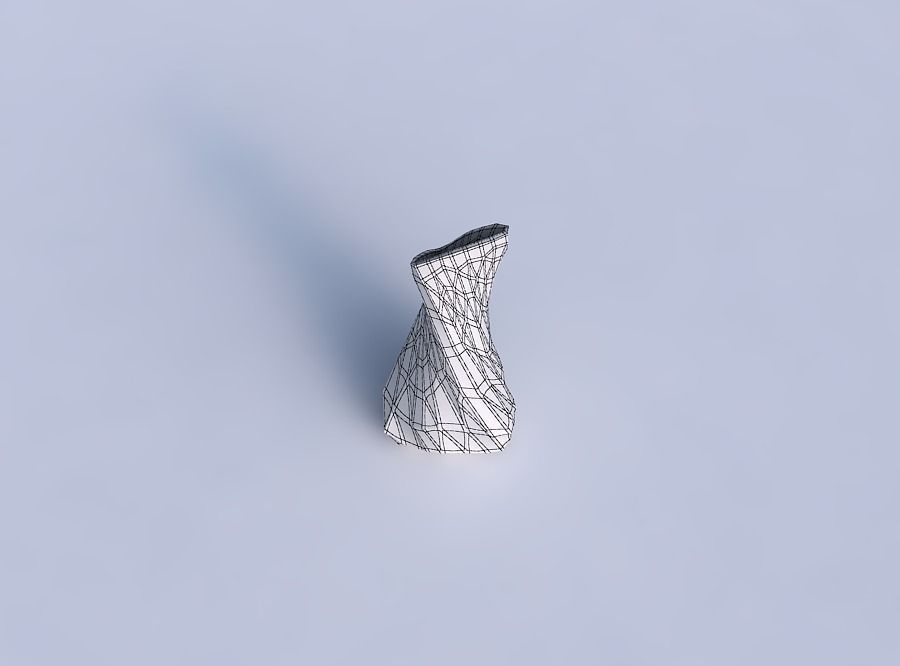 Vase twist puffy tappered triangle with low-polygon 3D print model_6