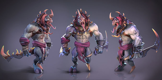 Sarbor - stylized lowpoly game ready character Low-poly 3D model