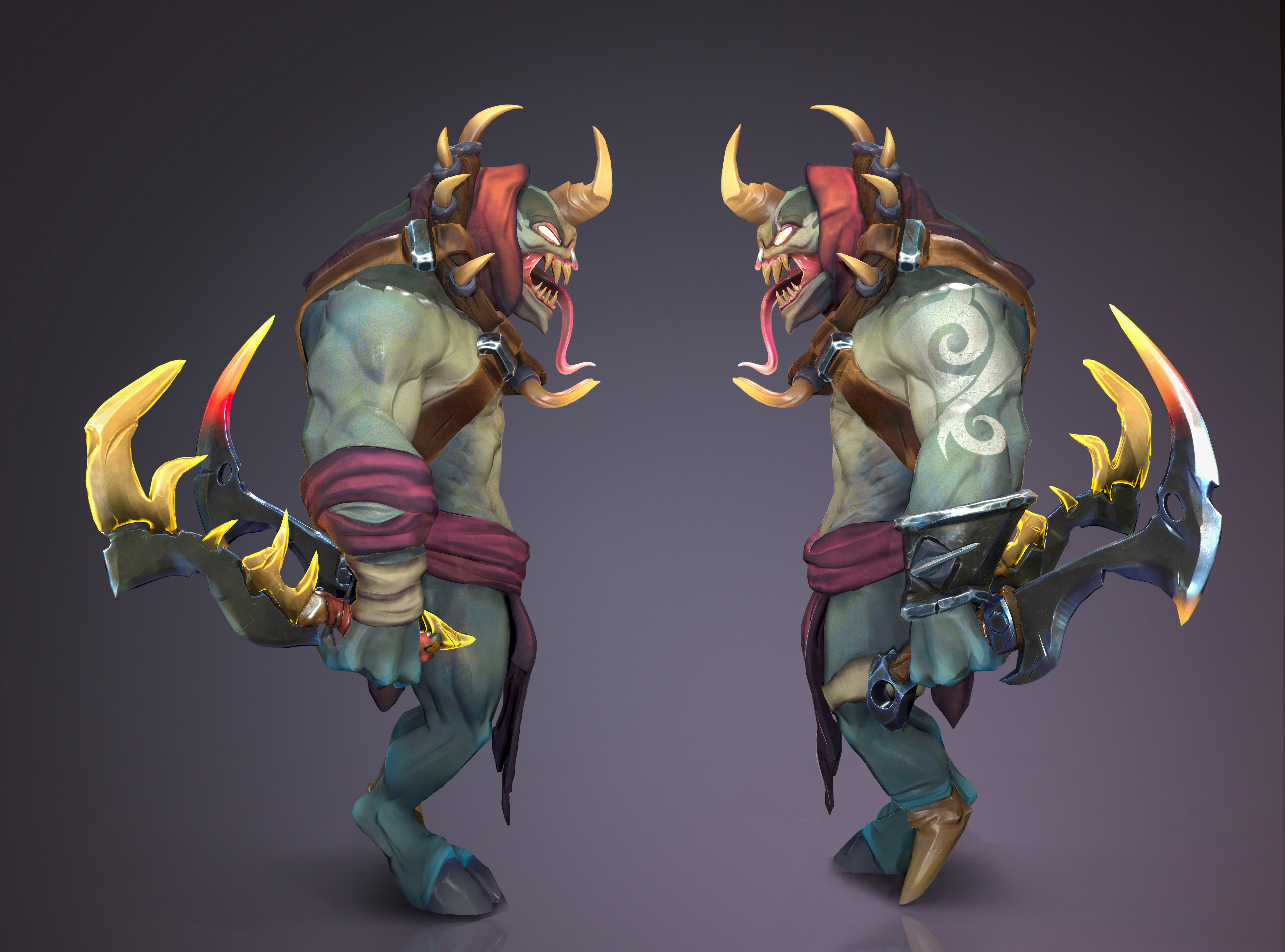 Sarbor - stylized lowpoly game ready character Low-poly 3D model_4