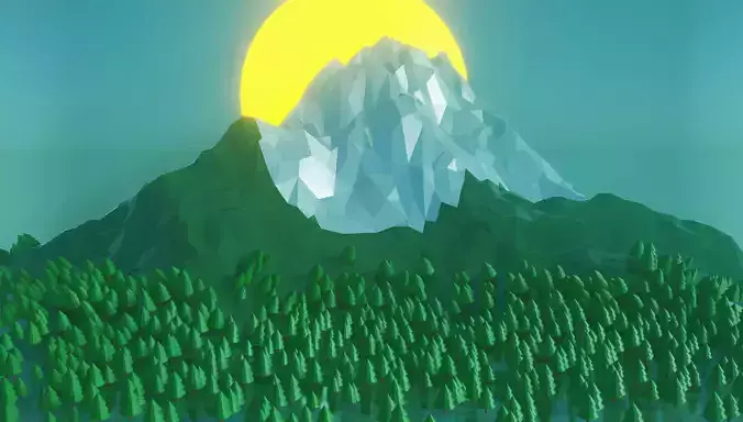 Low Poly Terrain Environment Low-poly 3D model