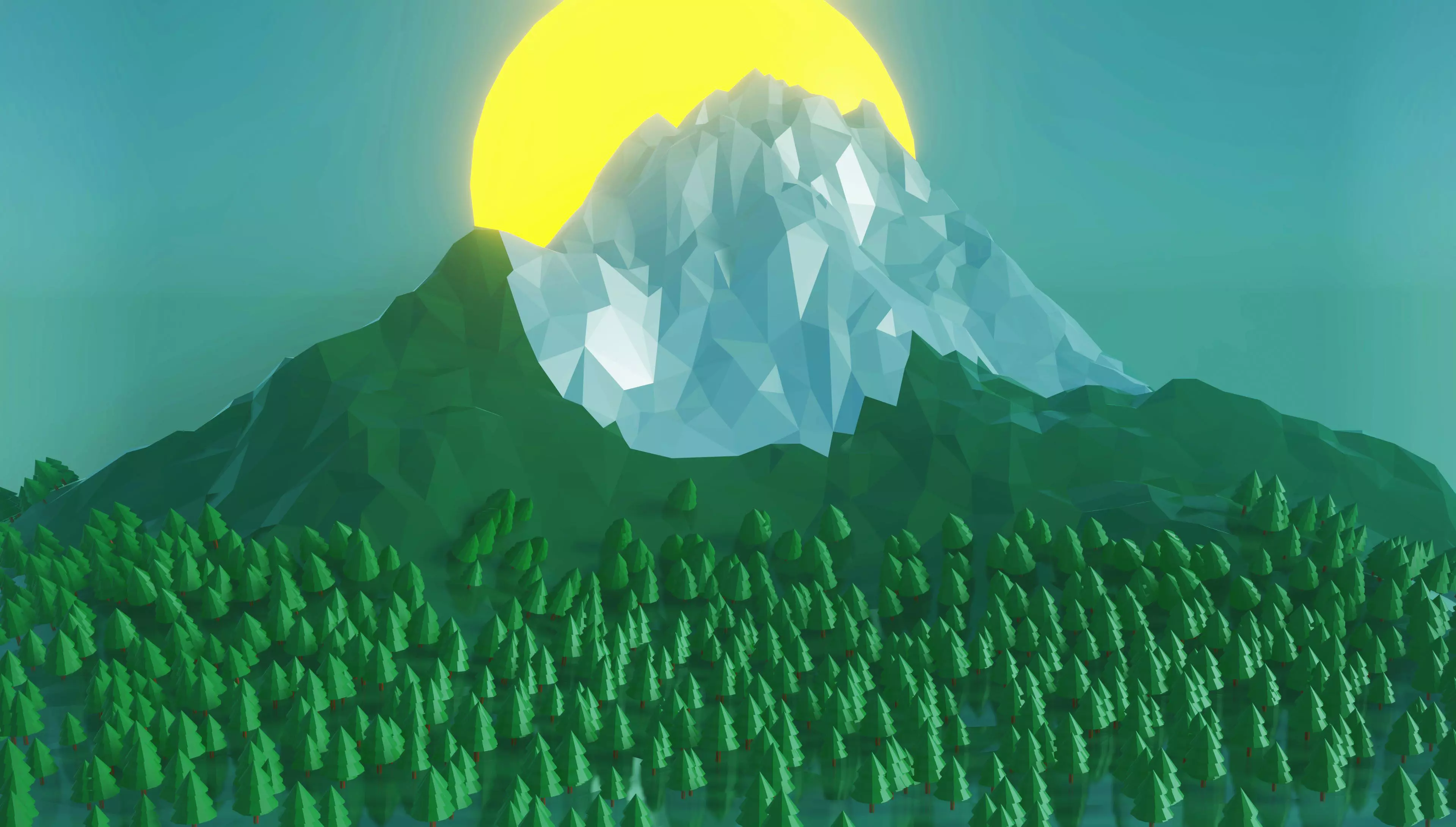 Low Poly Terrain Environment Low-poly 3D model_0