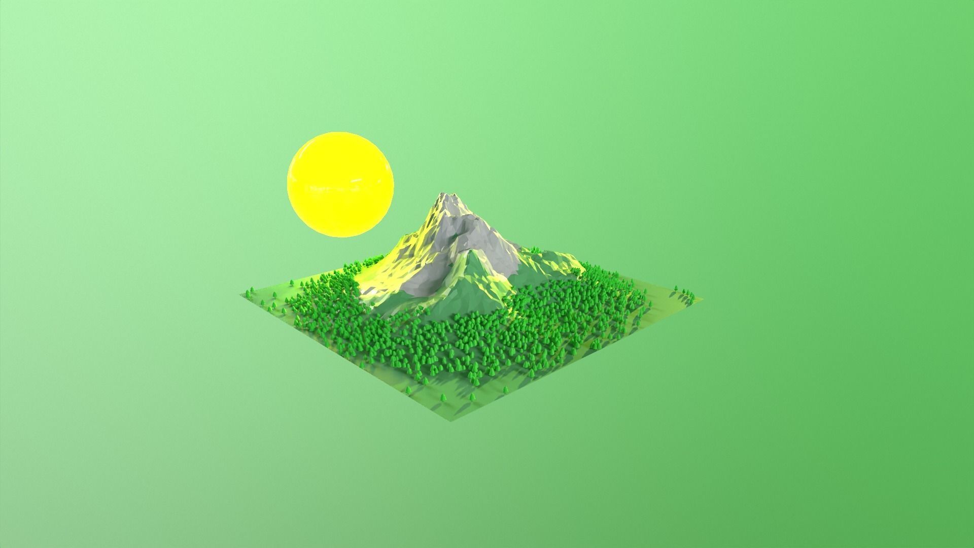 Low Poly Terrain Environment Low-poly 3D model_7