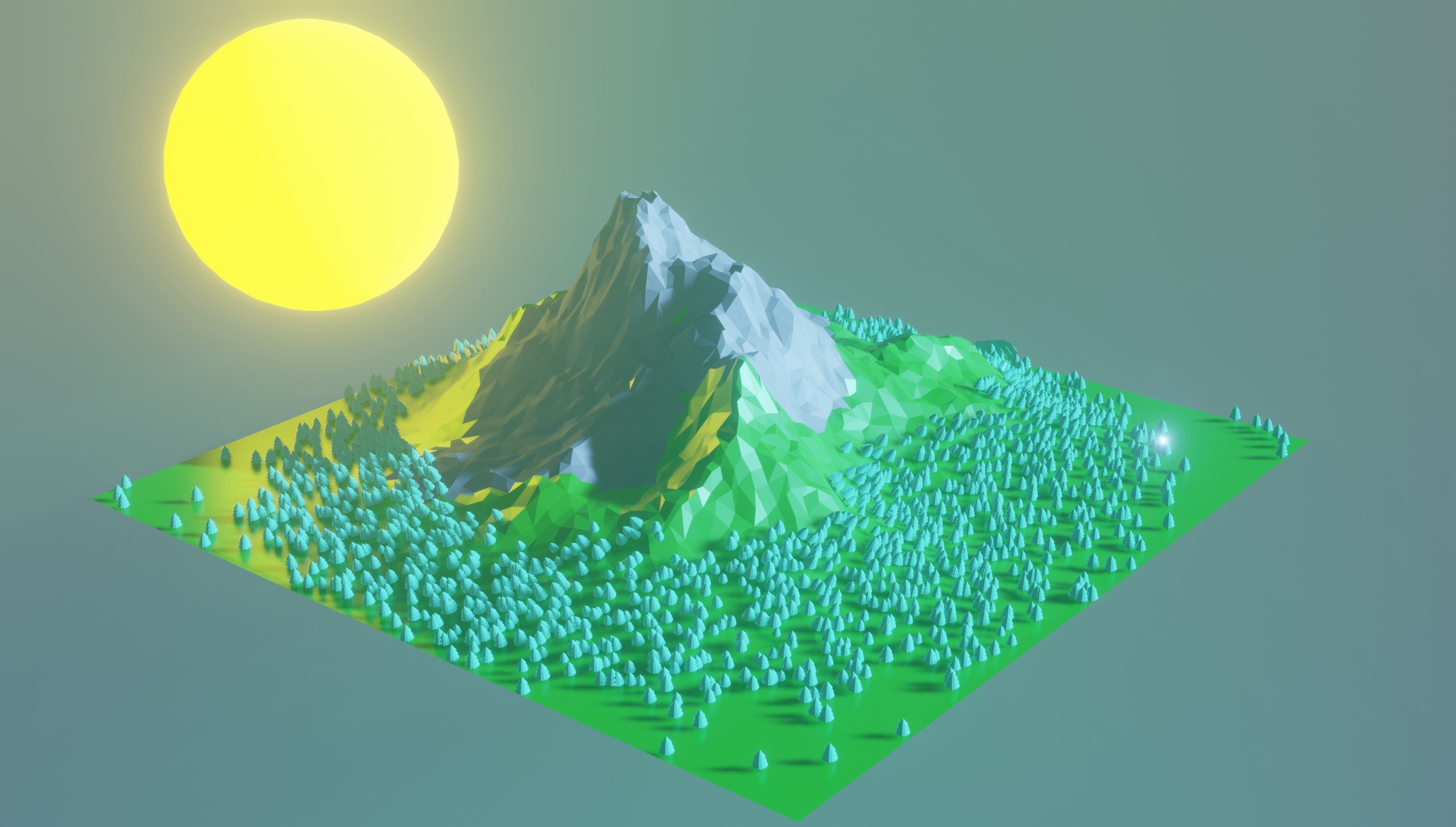 Low Poly Terrain Environment Low-poly 3D model_2