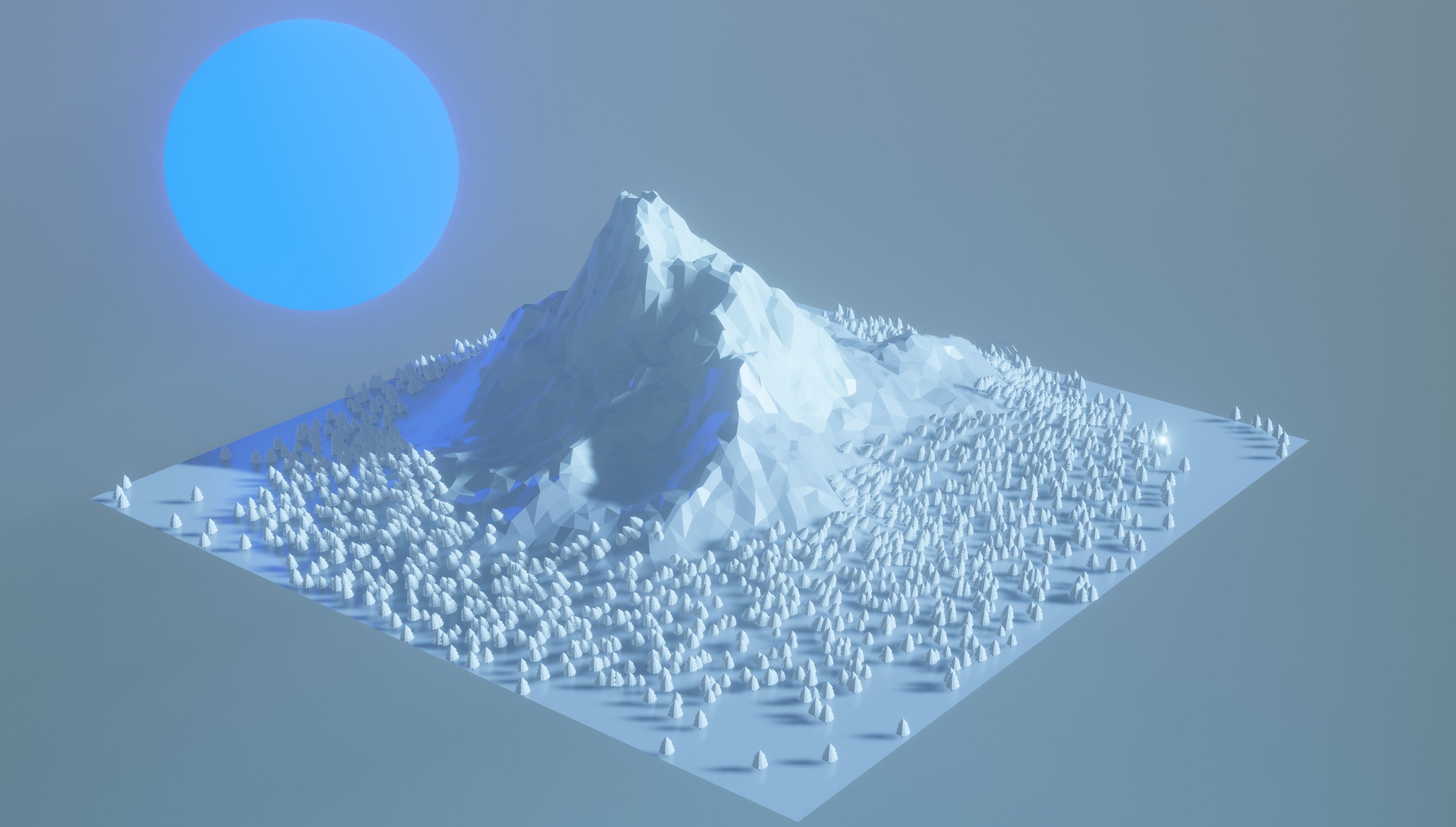 Low Poly Terrain Environment Low-poly 3D model_4