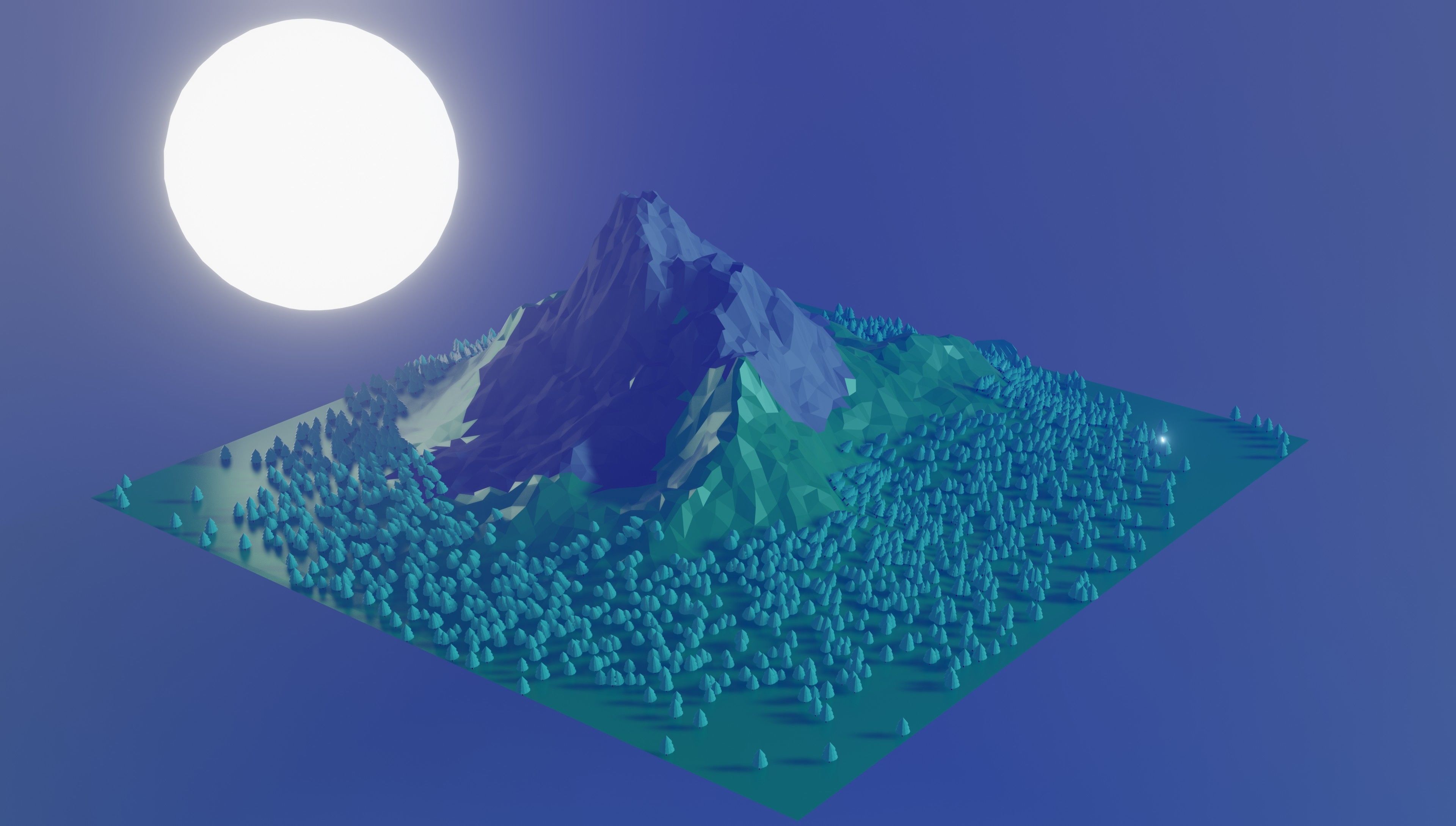 Low Poly Terrain Environment Low-poly 3D model_6