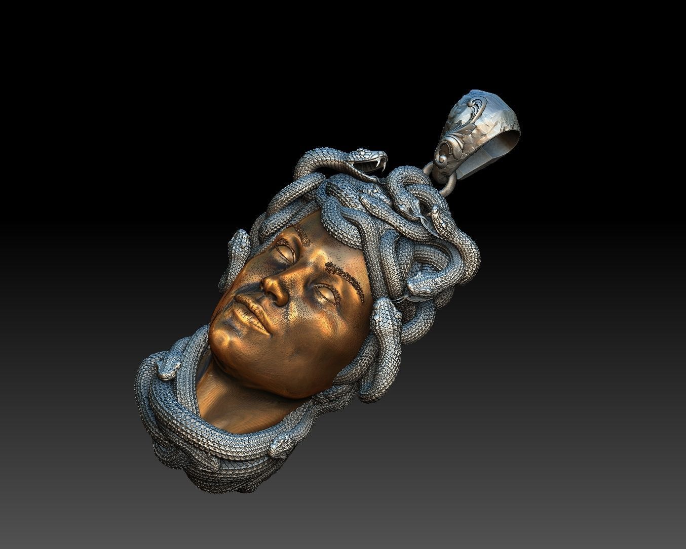 medusa pendant 3D print model 3D print model_6
