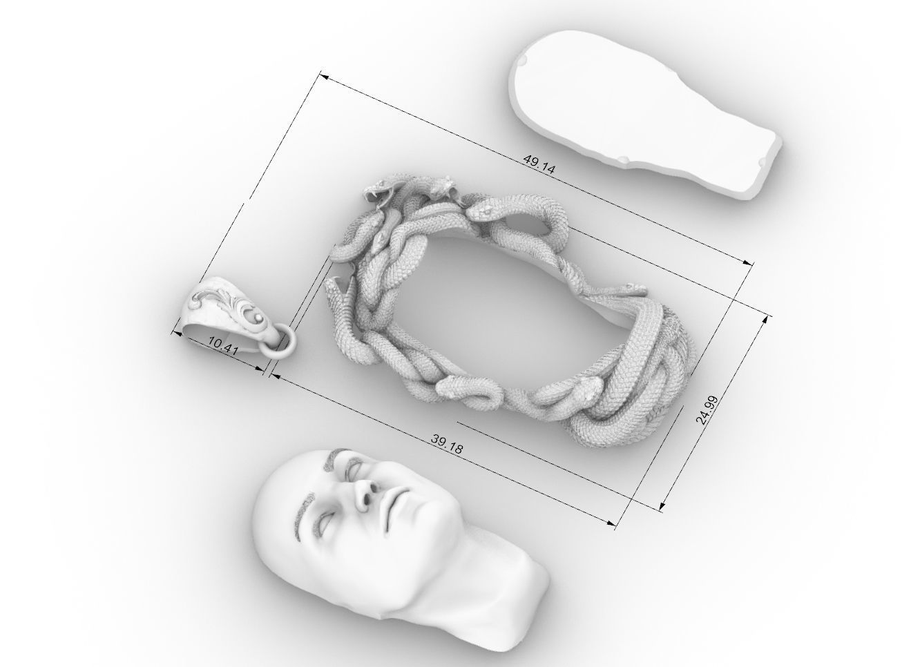 medusa pendant 3D print model 3D print model_7