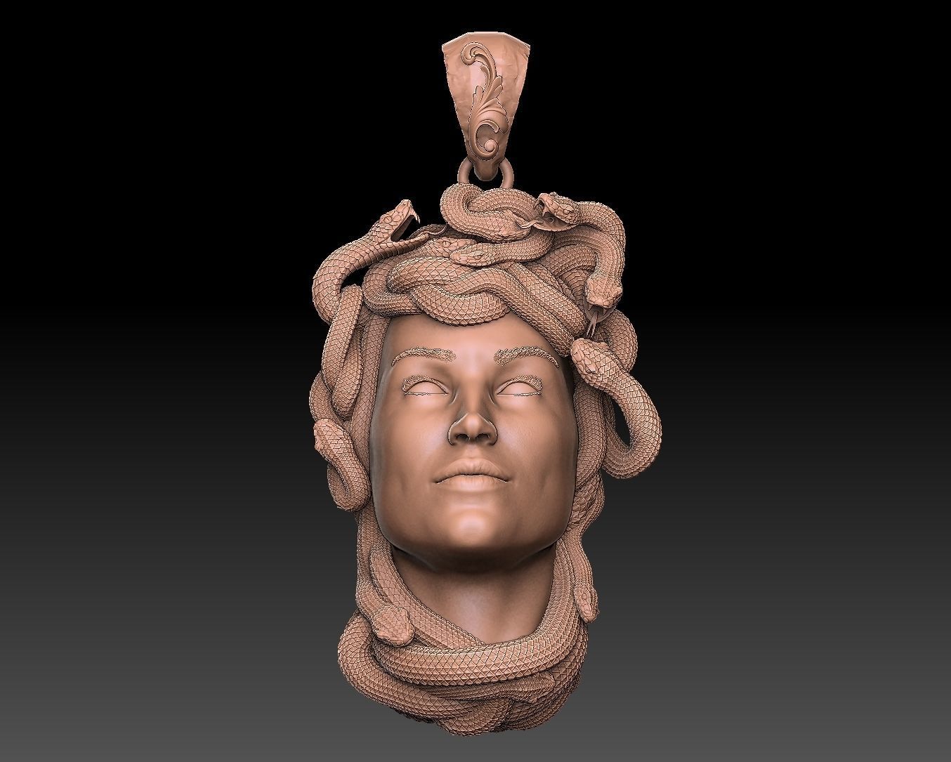 medusa pendant 3D print model 3D print model_2