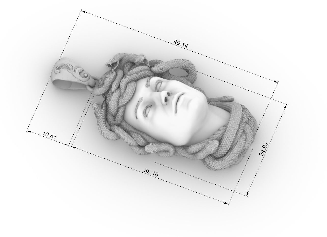 medusa pendant 3D print model 3D print model_11