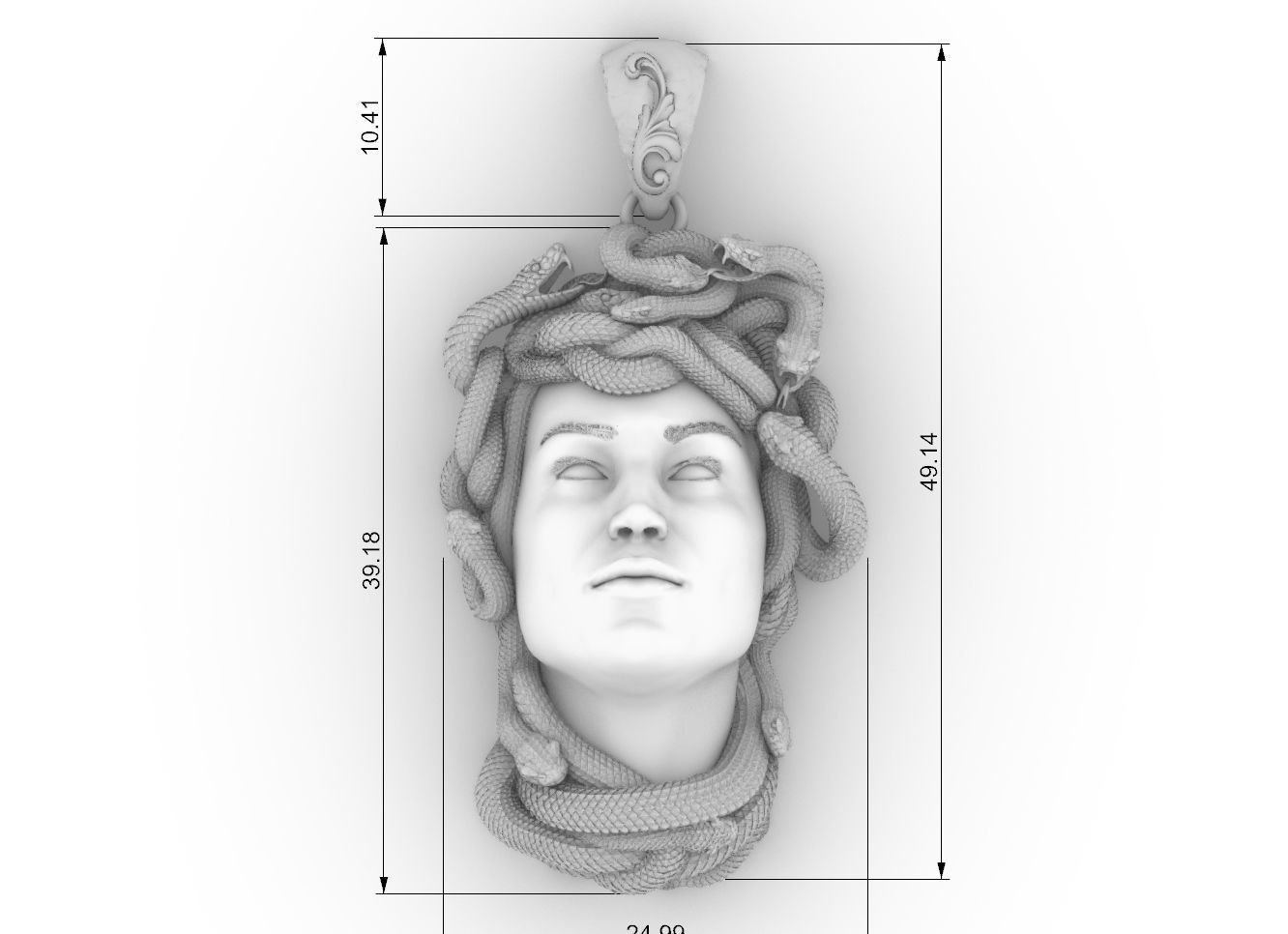 medusa pendant 3D print model 3D print model_10