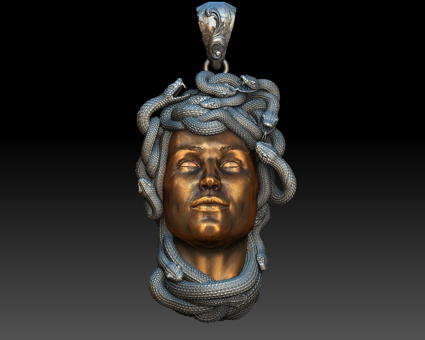 medusa pendant 3D print model 3D print model_16
