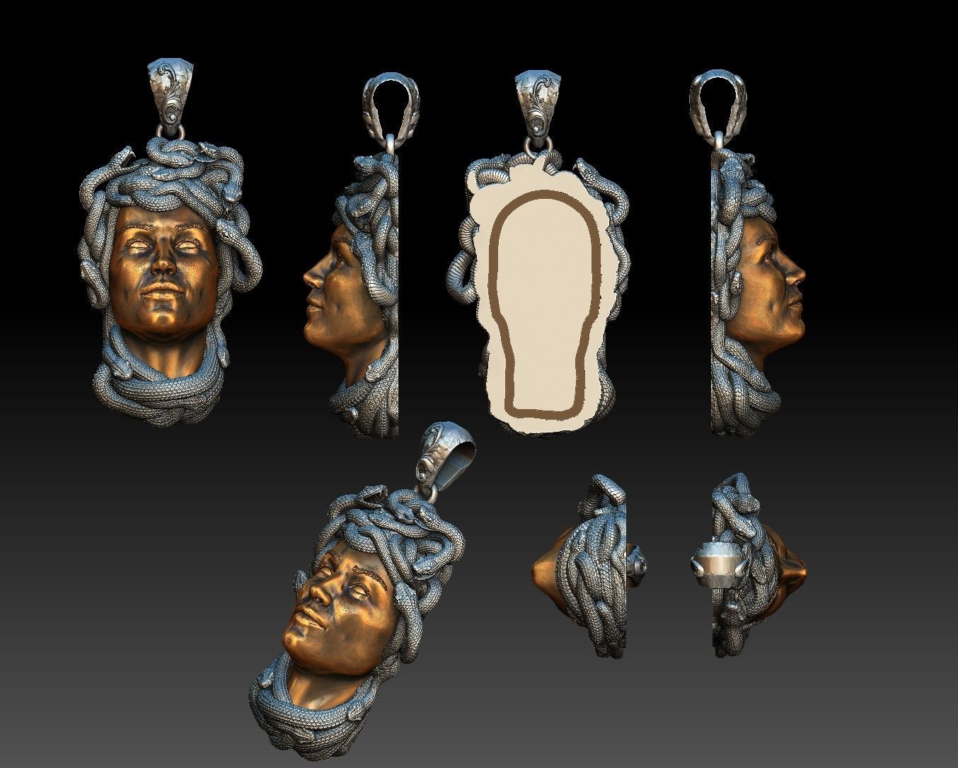 medusa pendant 3D print model 3D print model_18