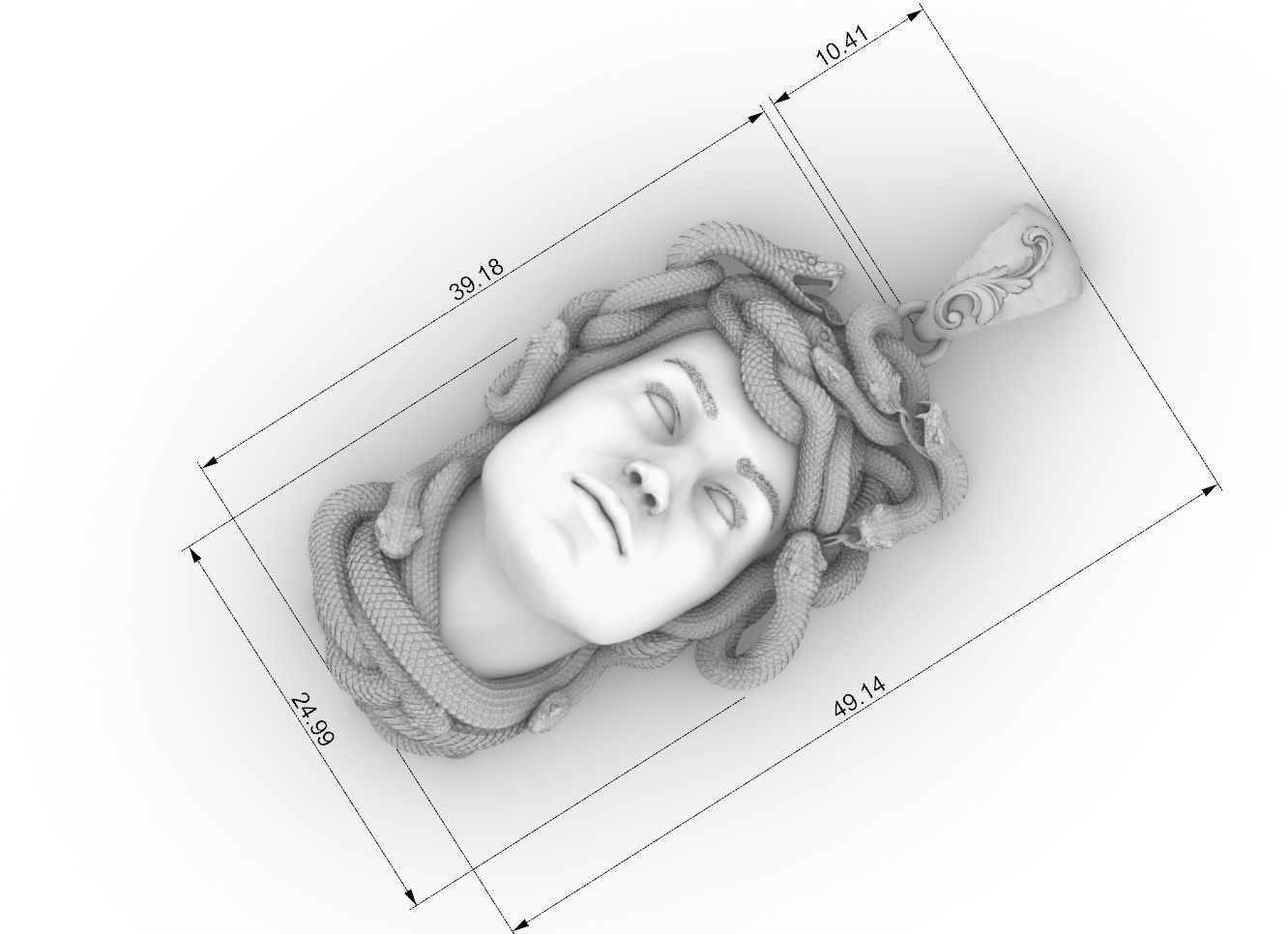 medusa pendant 3D print model 3D print model_9