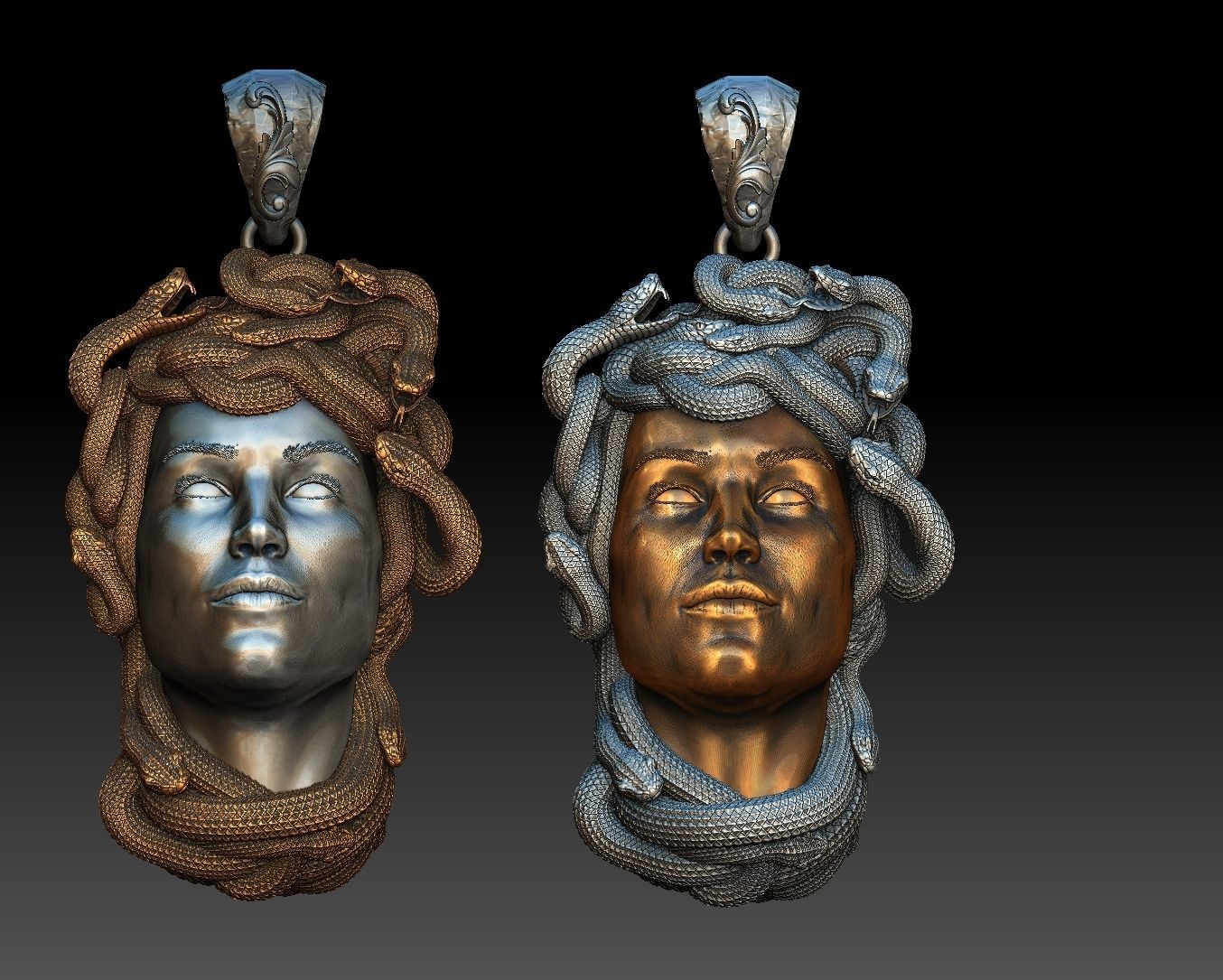 medusa pendant 3D print model 3D print model_15