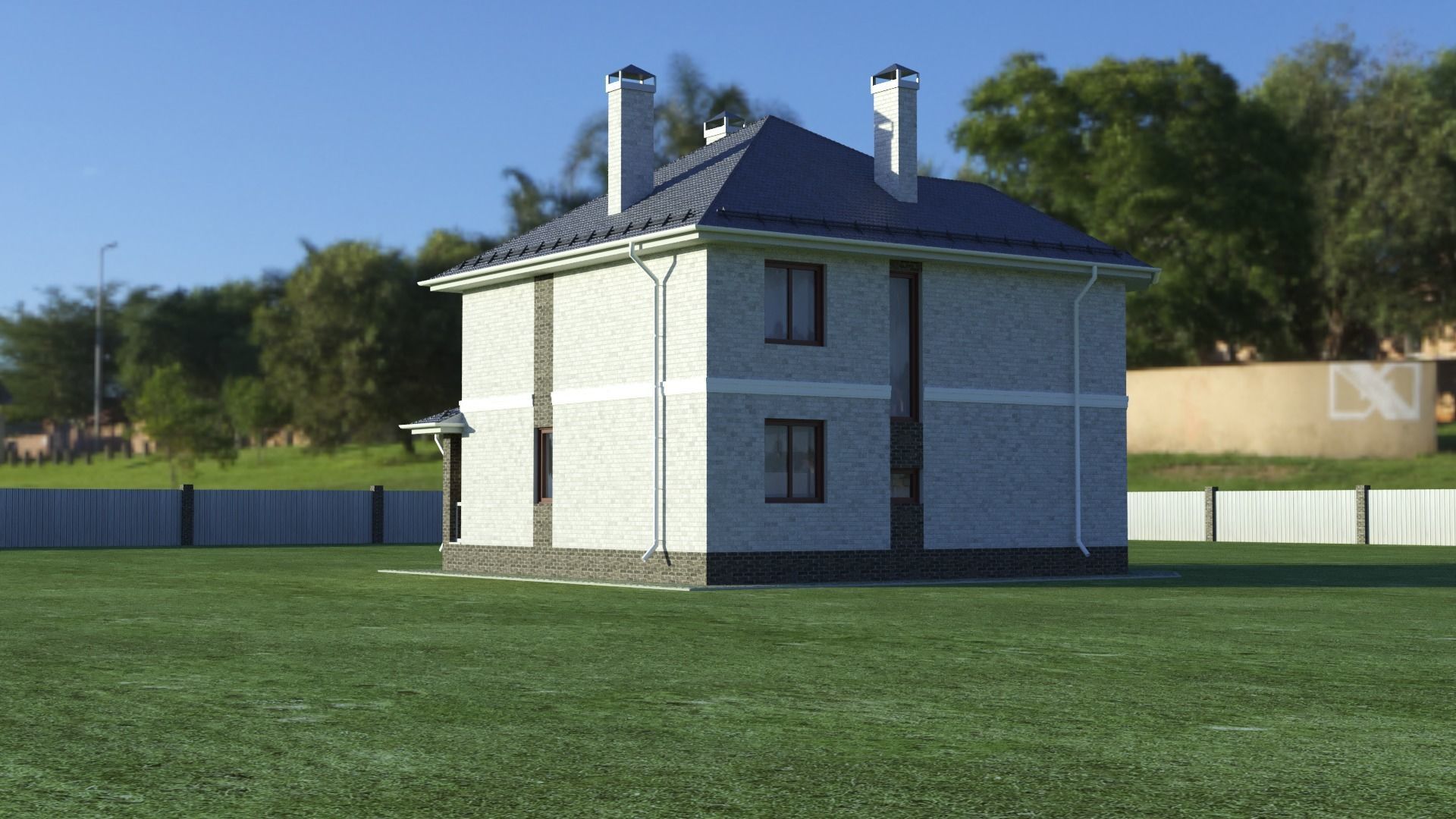 Cottage White 3D model 3D model_2