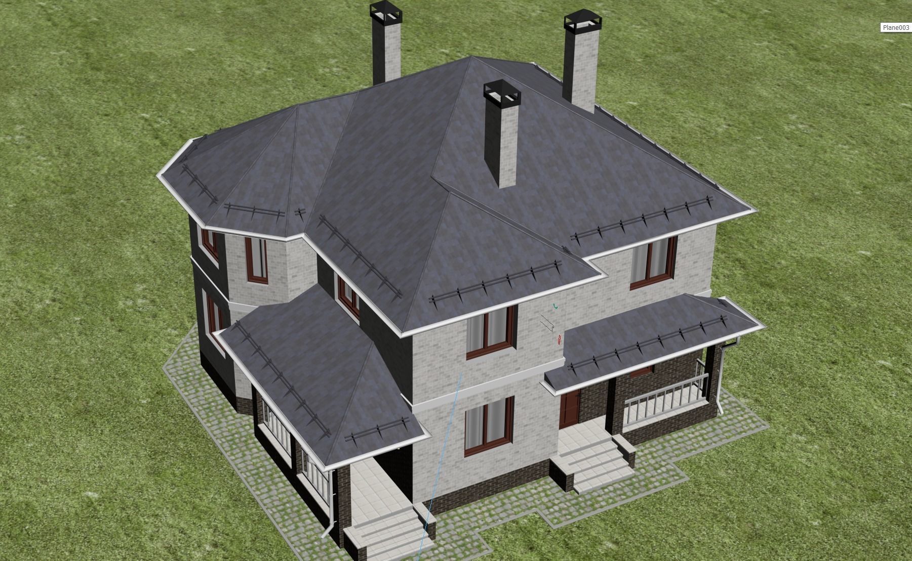 Cottage White 3D model 3D model_3