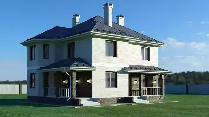 Cottage White 3D model