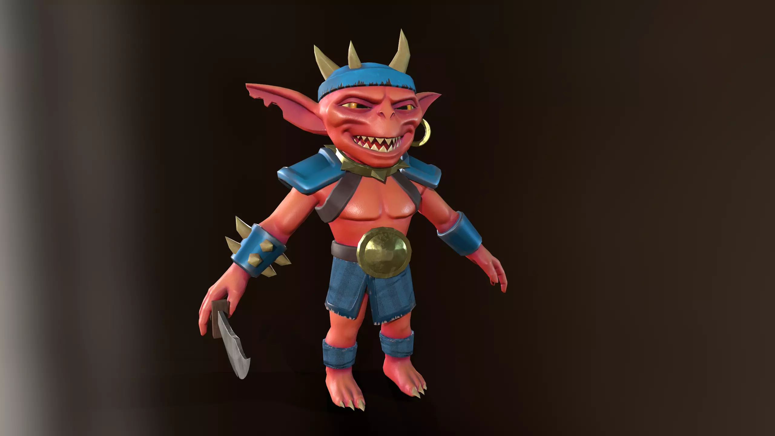 Creep troll Low-poly 3D model