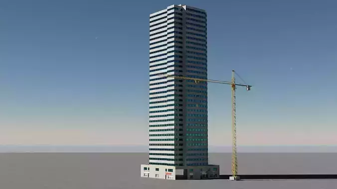 Skyscraper and crane 3D models 3D Model Collection