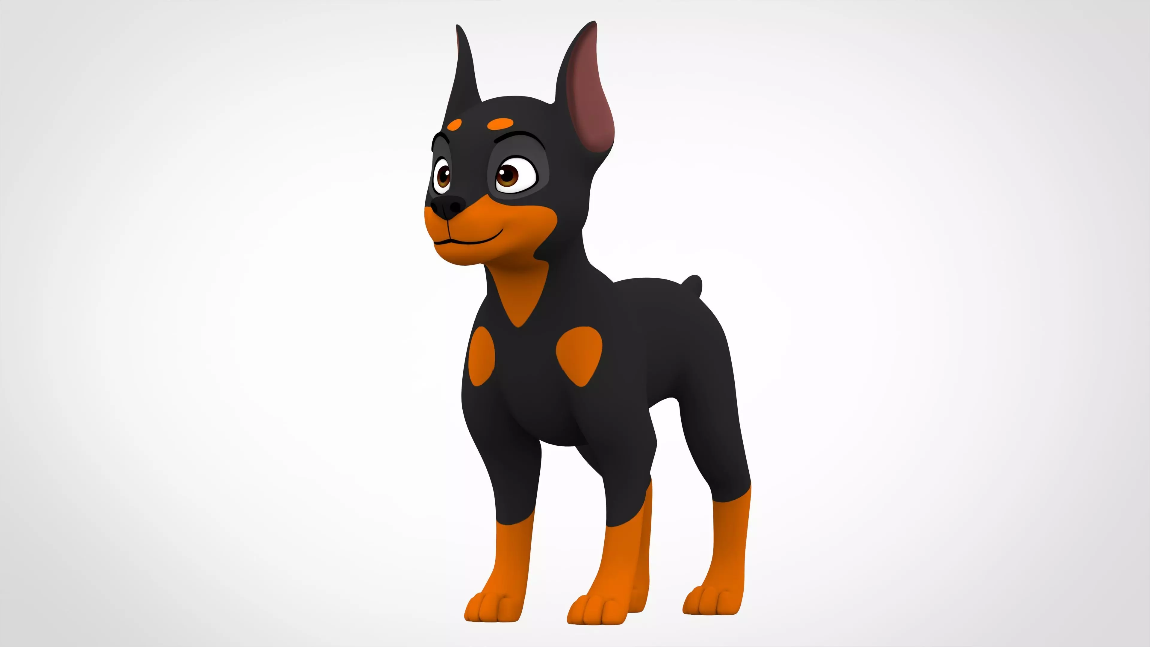 Doberman Low-poly 3D model_0