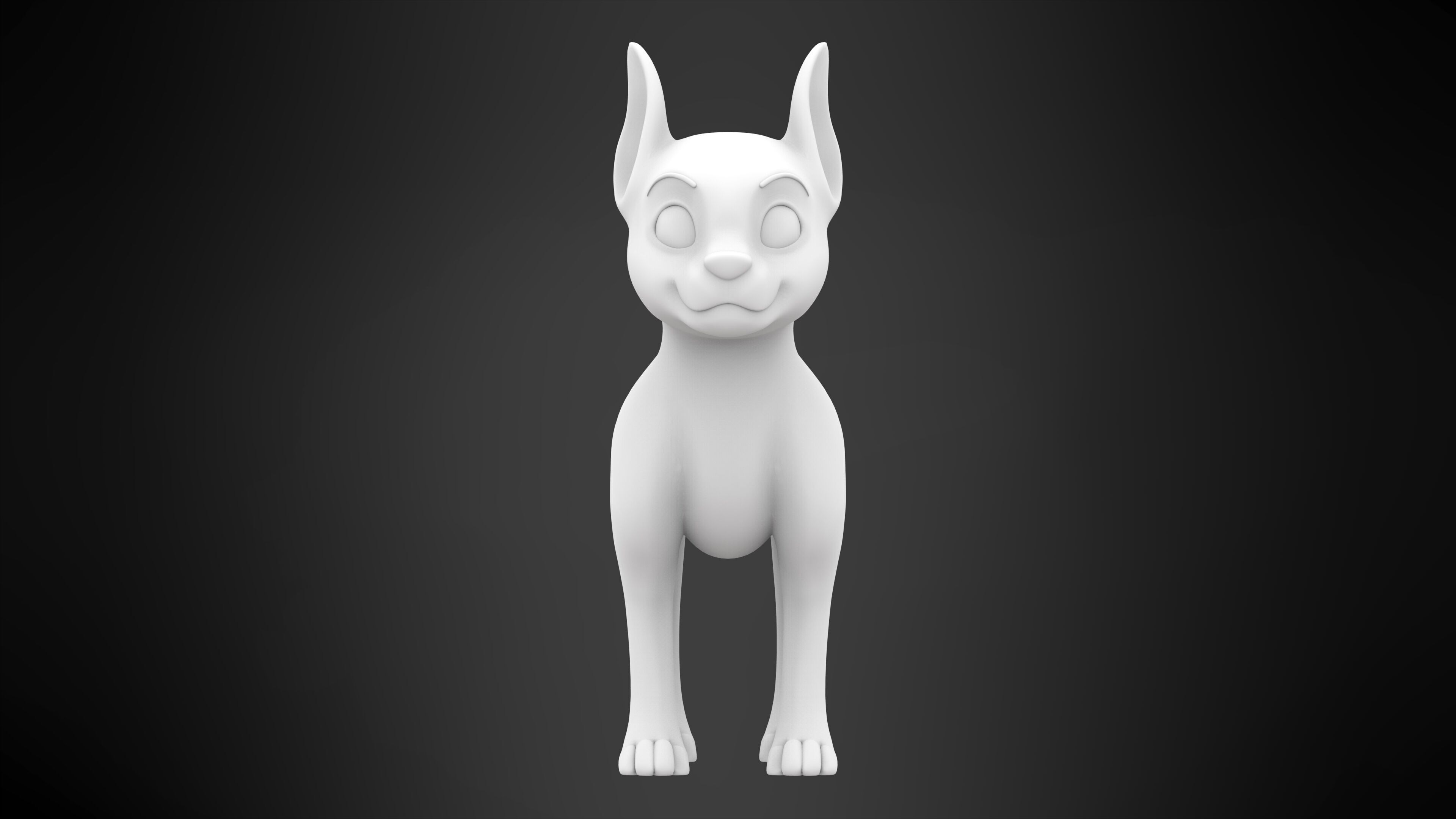 Doberman Low-poly 3D model_6