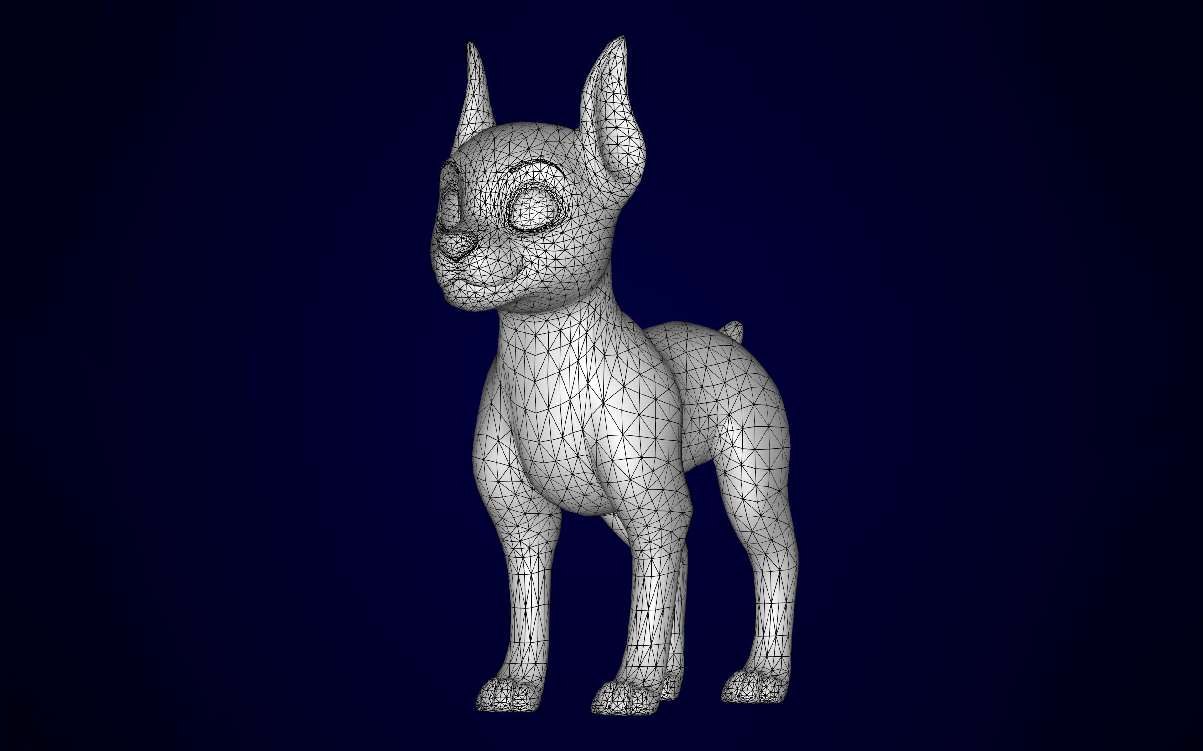 Doberman Low-poly 3D model_10