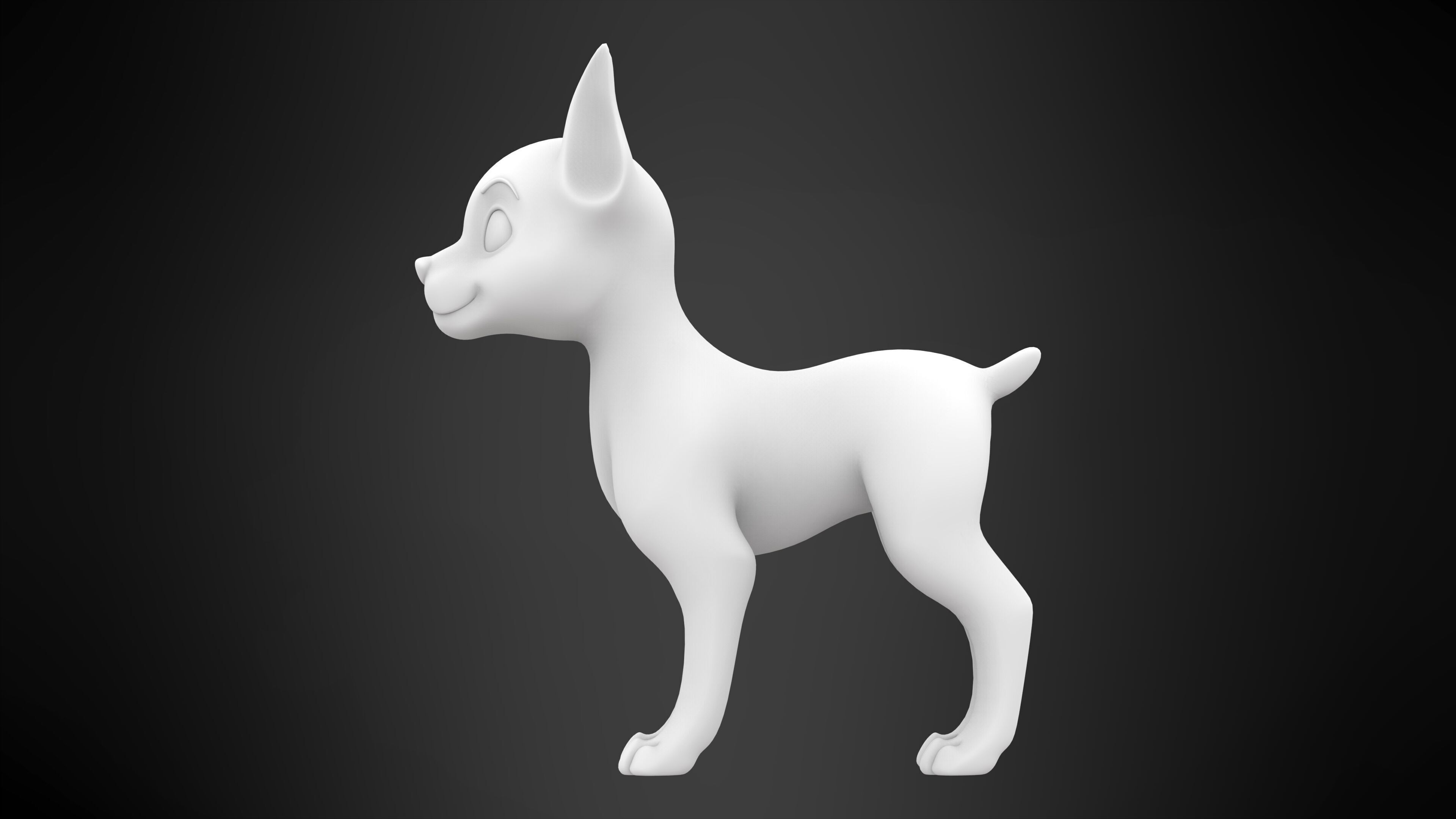 Doberman Low-poly 3D model_7