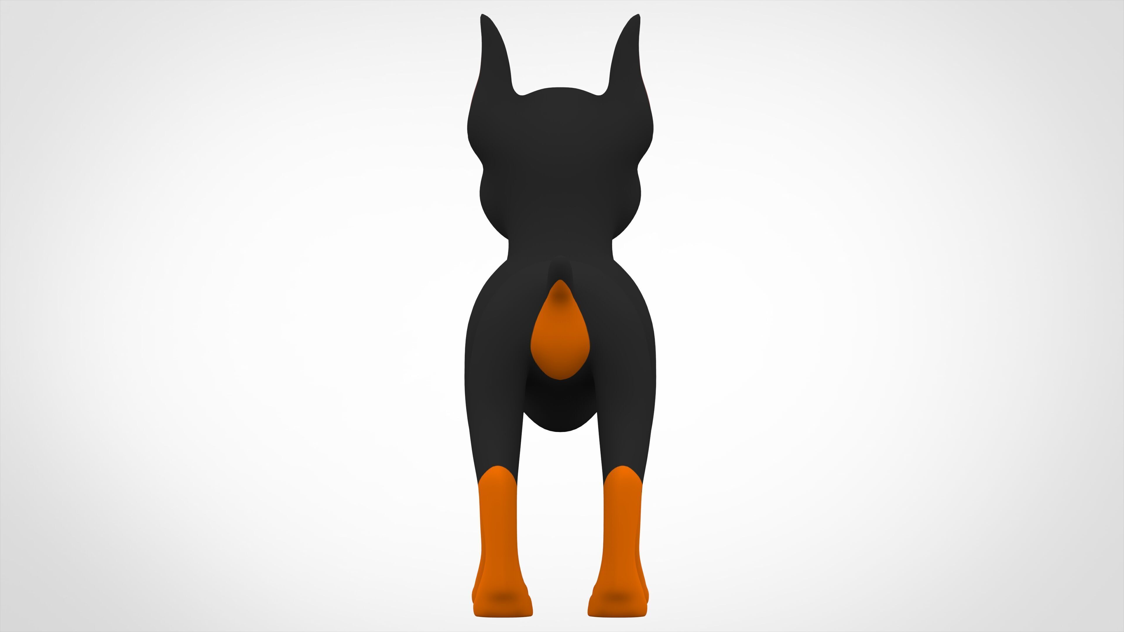 Doberman Low-poly 3D model_3
