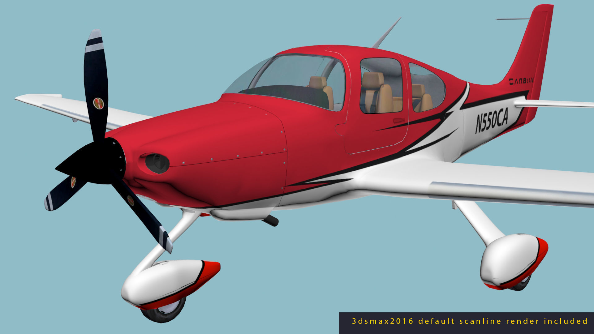Cirrus SR 22 high detailed model low poly Low-poly 3D model_9
