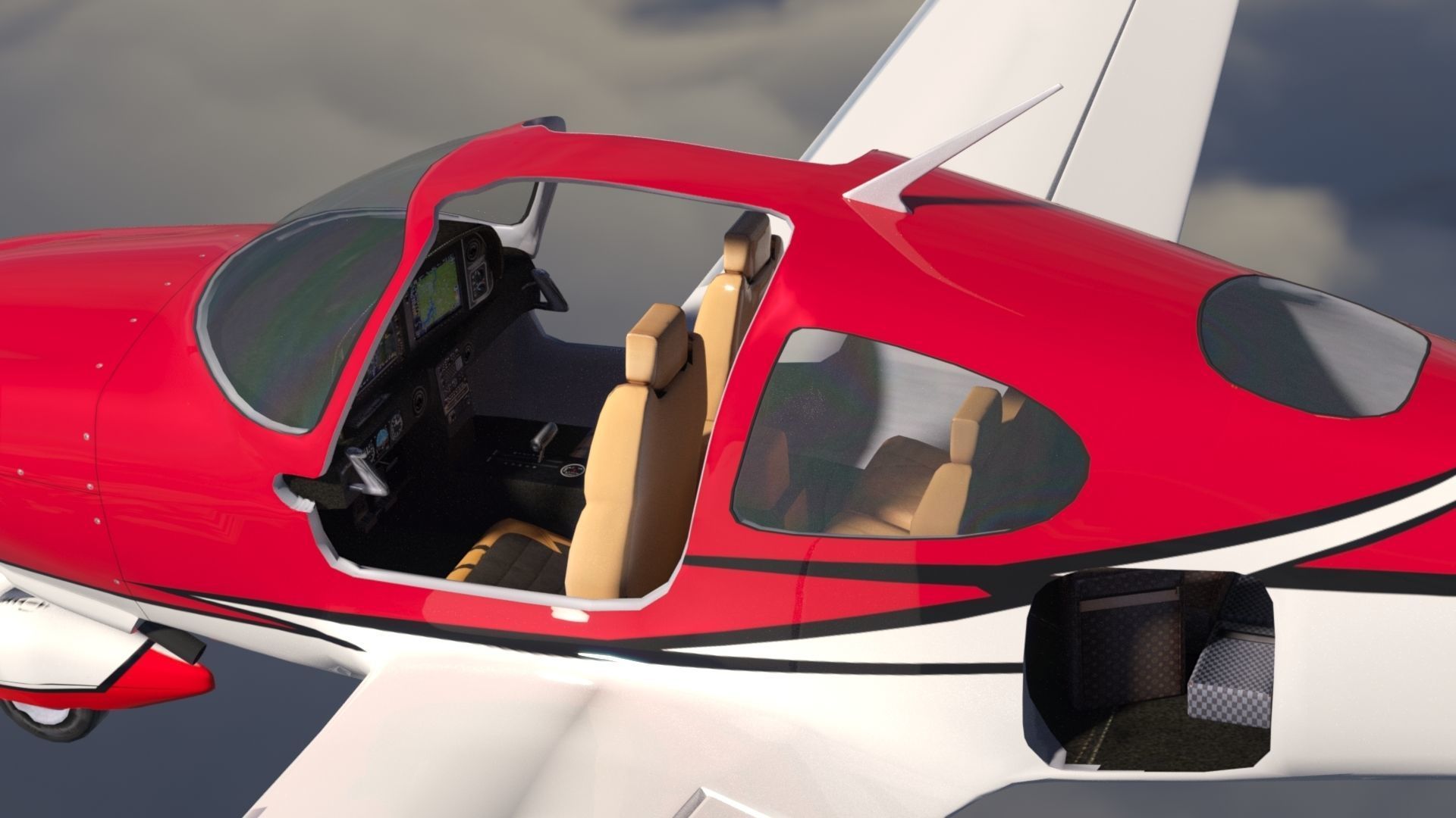 Cirrus SR 22 high detailed model low poly Low-poly 3D model_4