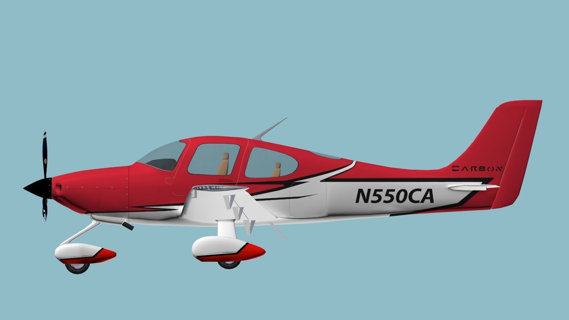 Cirrus SR 22 high detailed model low poly Low-poly 3D model_8