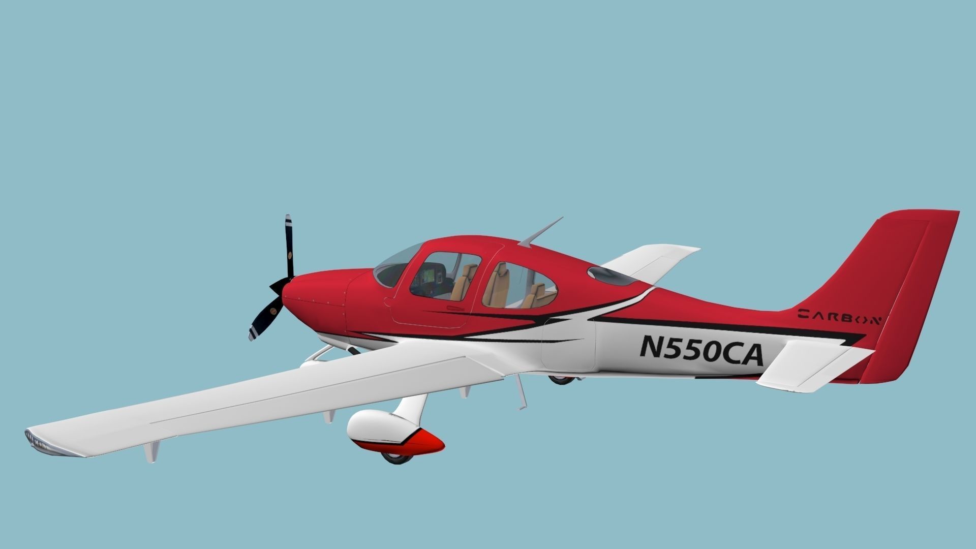 Cirrus SR 22 high detailed model low poly Low-poly 3D model_10