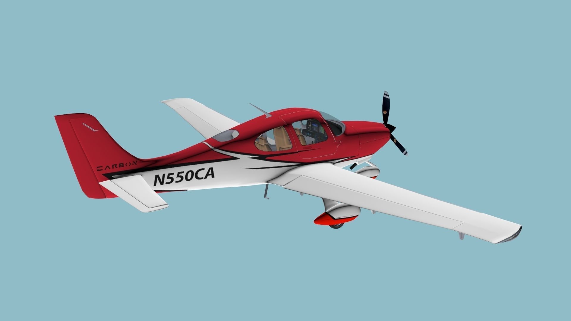 Cirrus SR 22 high detailed model low poly Low-poly 3D model_13