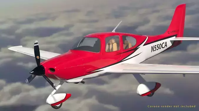 Cirrus SR 22 high detailed model low poly Low-poly 3D model