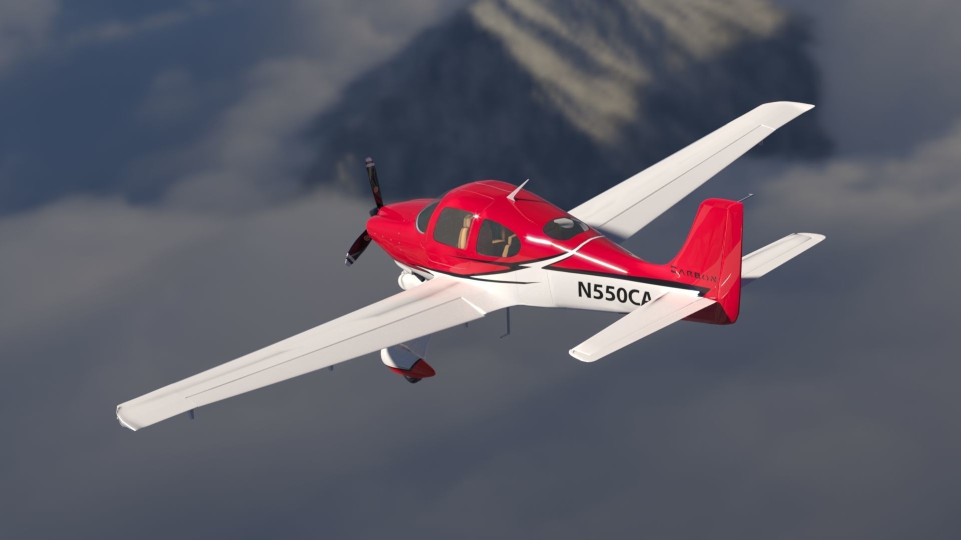 Cirrus SR 22 high detailed model low poly Low-poly 3D model_3