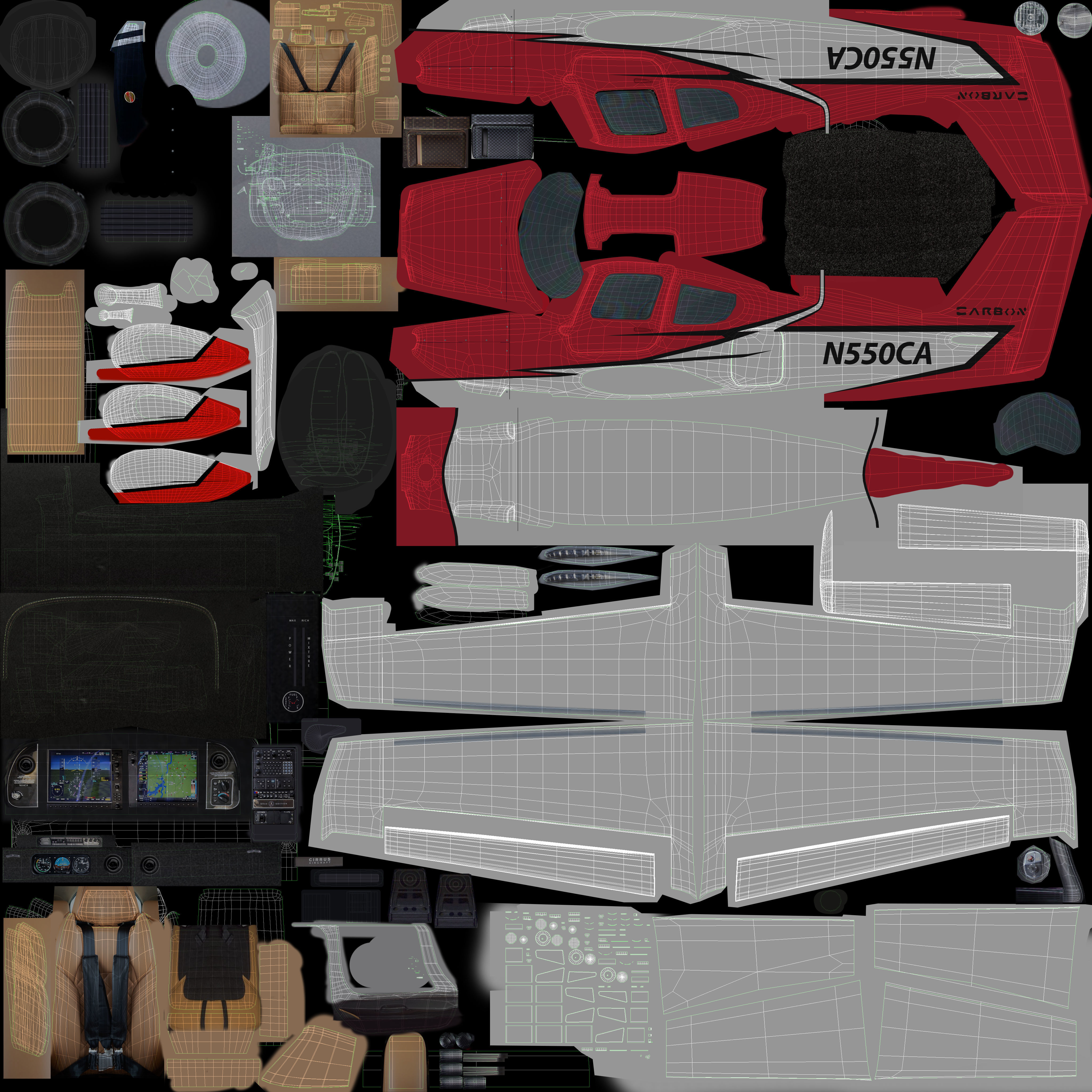 Cirrus SR 22 high detailed model low poly Low-poly 3D model_11