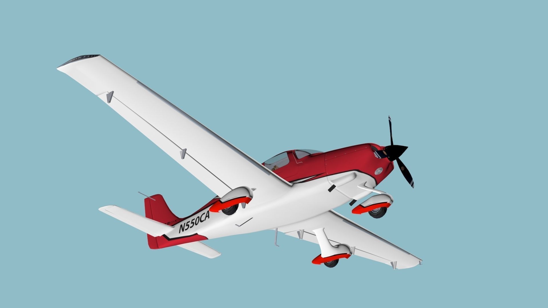 Cirrus SR 22 high detailed model low poly Low-poly 3D model_14