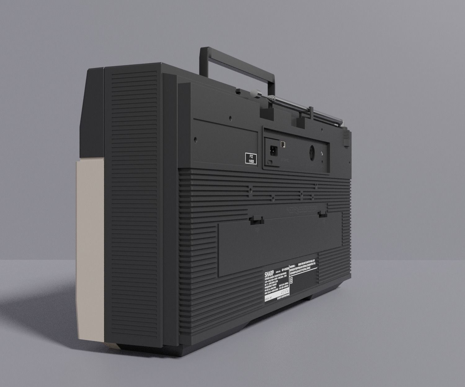 Retro Boom Box Ghetto Blaster 3D model_7
