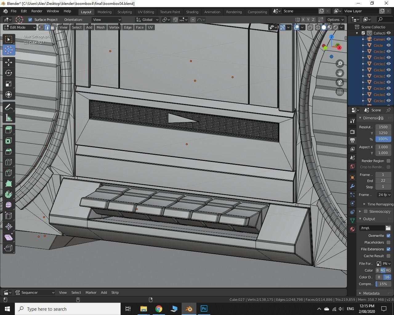 Retro Boom Box Ghetto Blaster 3D model_28